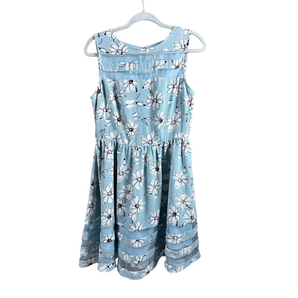Esley Women's Light Blue Floral Sleeveless Dress